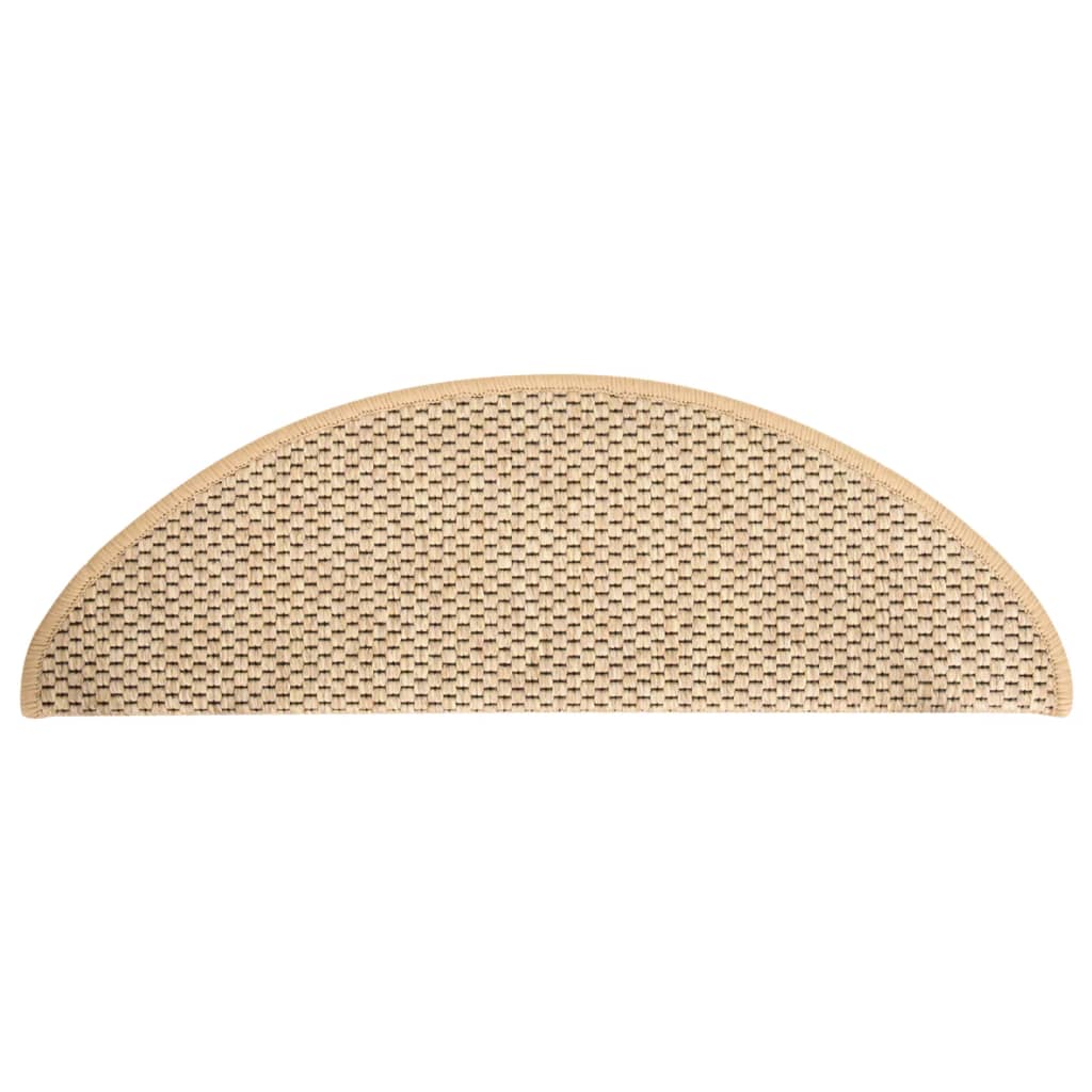 Trapmatten zelfklevend 15 st sisal-look 65x21x4 cm lichtbeige 65 x 25 cm Lichtbeige