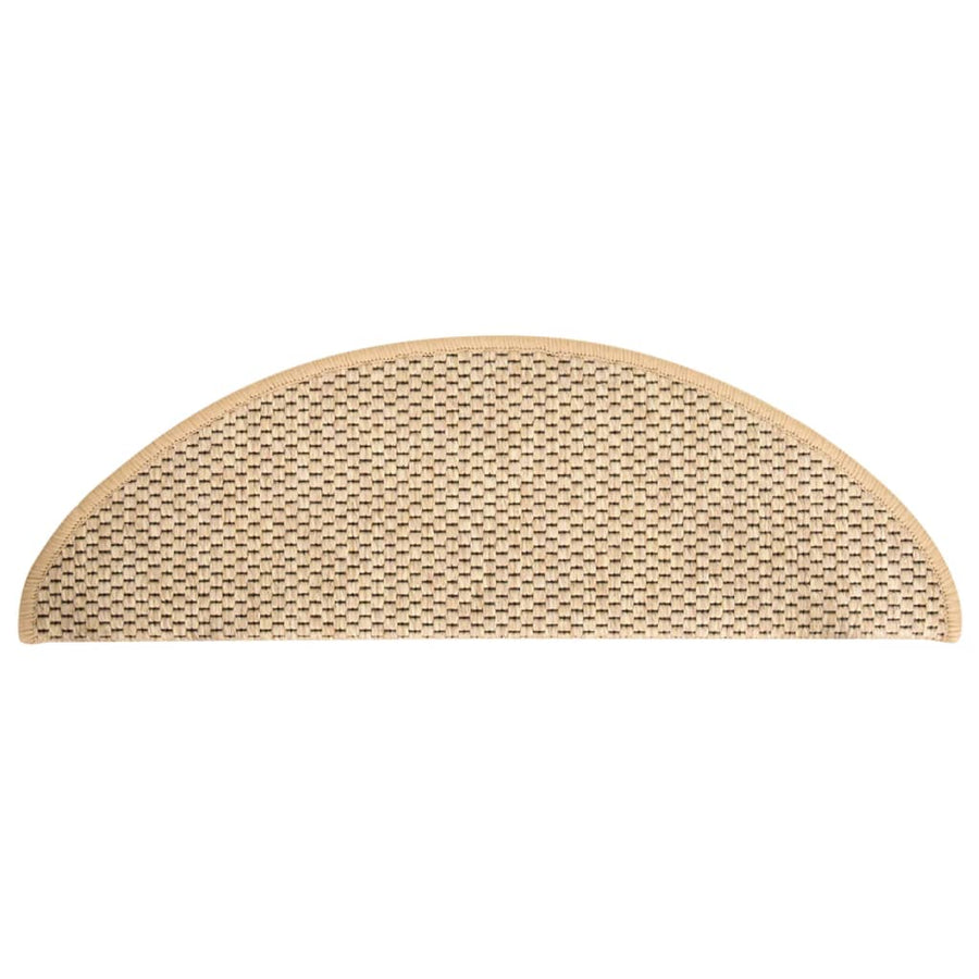 Trapmatten zelfklevend 15 st sisal-look 65x21x4 cm lichtbeige 65 x 25 cm Lichtbeige