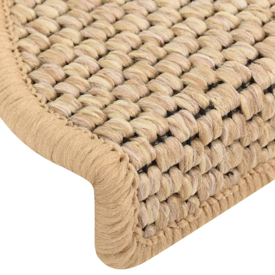 Trapmatten zelfklevend 15 st sisal-look 65x21x4 cm lichtbeige 65 x 25 cm Lichtbeige