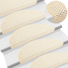 Trapmatten zelfklevend 15 st sisal-look 65x21x4 cm crèmekleurig 65 x 25 cm Crème