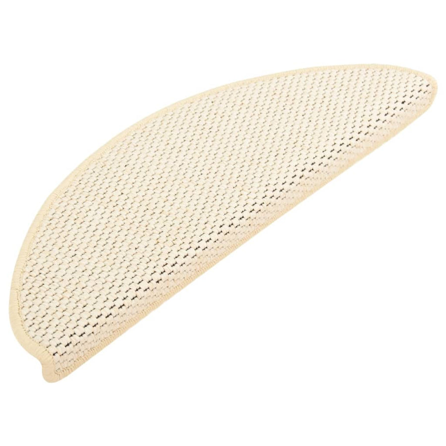 Trapmatten zelfklevend 15 st sisal-look 65x21x4 cm crèmekleurig 65 x 25 cm Crème