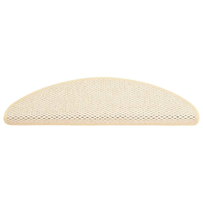 Trapmatten zelfklevend 15 st sisal-look 65x21x4 cm crèmekleurig 65 x 25 cm Crème