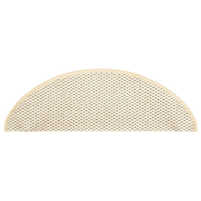 Trapmatten zelfklevend 15 st sisal-look 65x21x4 cm crèmekleurig 65 x 25 cm Crème