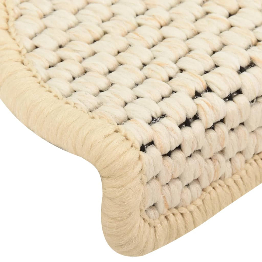 Trapmatten zelfklevend 15 st sisal-look 65x21x4 cm crèmekleurig 65 x 25 cm Crème