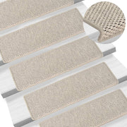 Trapmatten zelfklevend 15 st sisal-look 65x21x4 cm zilver