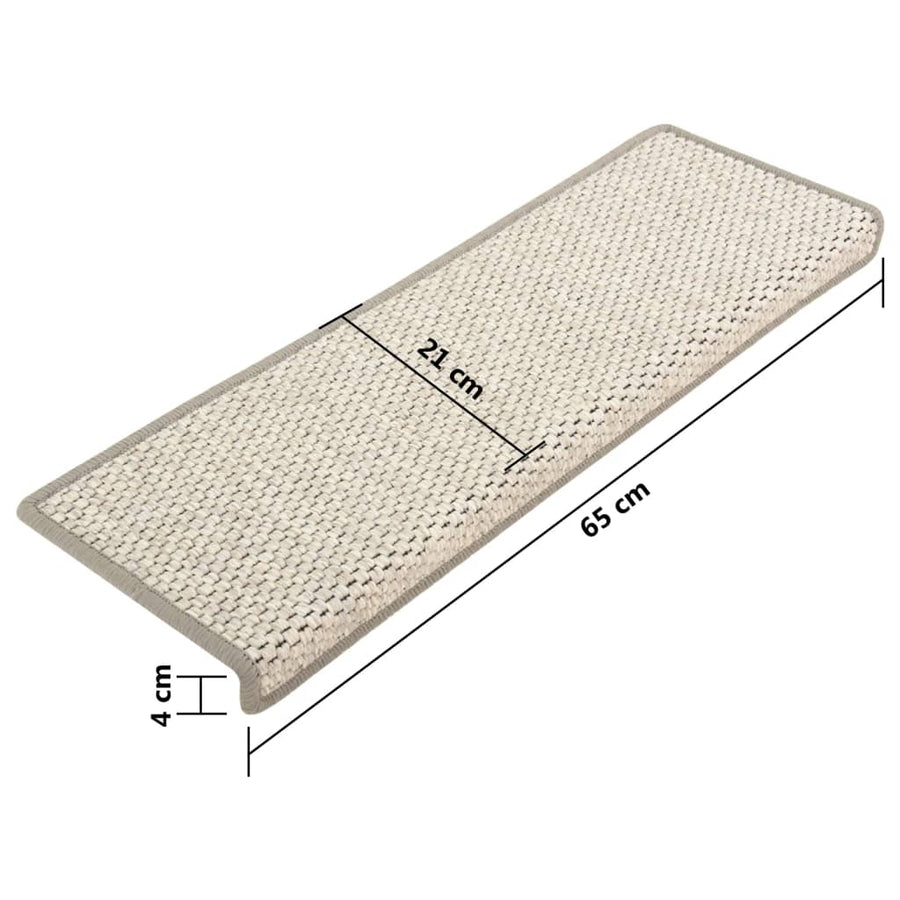 Trapmatten Zelfklevend Sisal-Look 65X21X4Cm Kleurig Zilver