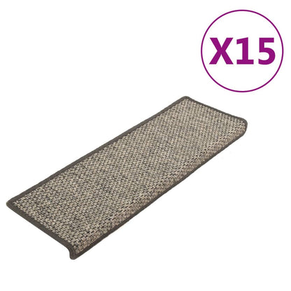 Trapmatten Zelfklevend St Sisal-Look 65X21X4Cm Grijs en beige