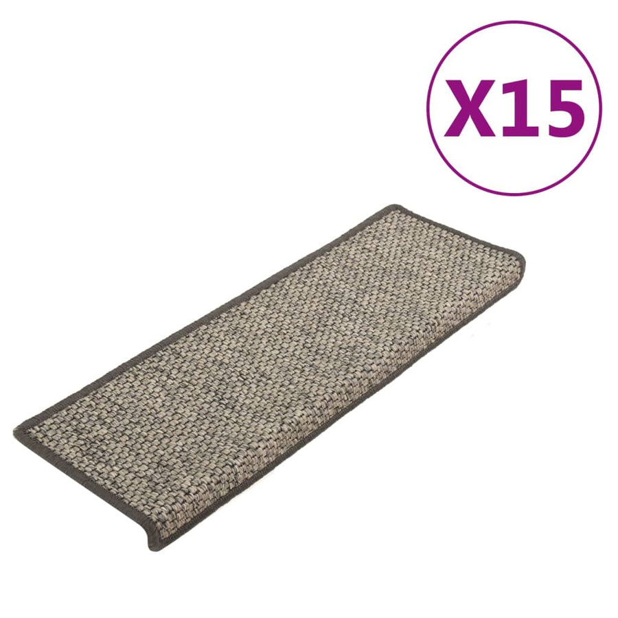 Trapmatten Zelfklevend St Sisal-Look 65X21X4Cm Grijs en beige