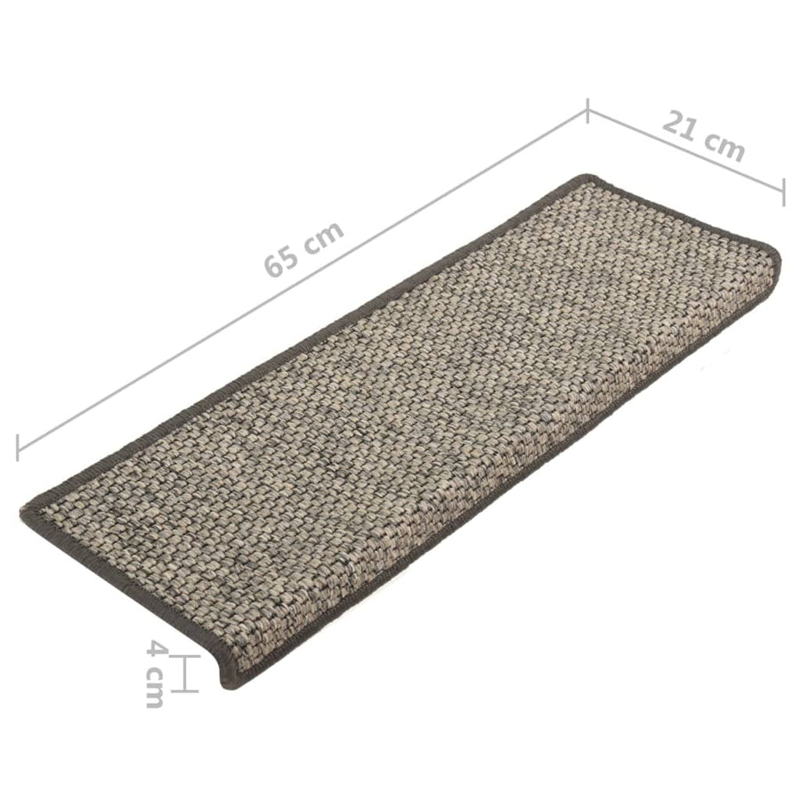Trapmatten Zelfklevend St Sisal-Look 65X21X4Cm Grijs en beige