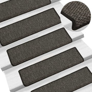 Trapmatten 15 stuks sisal-look 65x21x4 cm antraciet