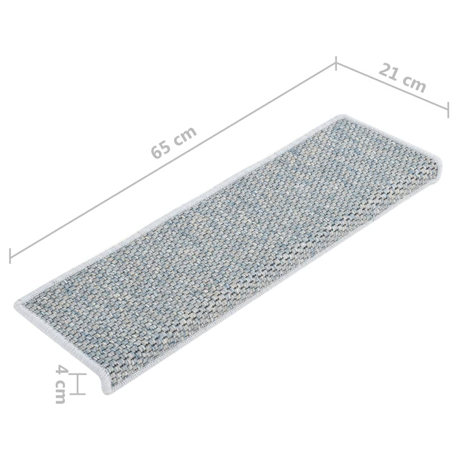Trapmatten Zelfklevend Sisal-Look 65X21X4 Cm Blauw