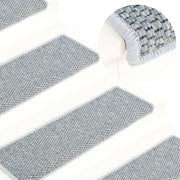 Trapmatten 15 st sisal-look 65x21x4 cm blauw