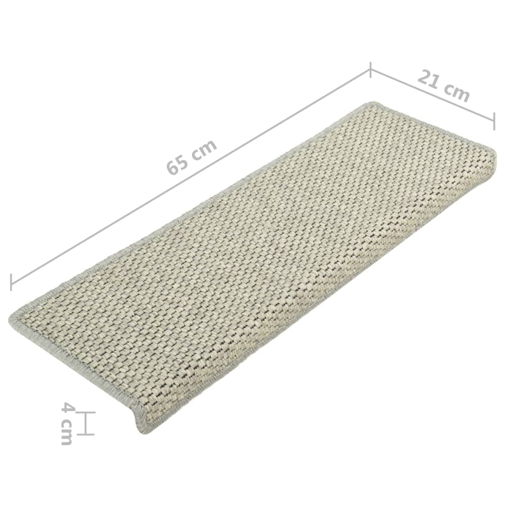 Trapmatten Zelfklevend Sisal-Look 65X21X4 Cm Grijs