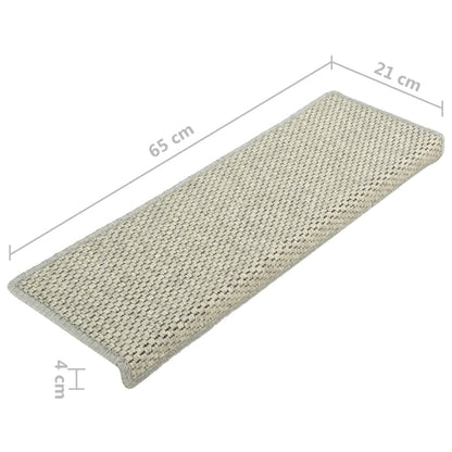Trapmatten Zelfklevend Sisal-Look 65X21X4 Cm Grijs