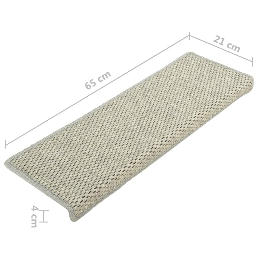 Trapmatten Zelfklevend Sisal-Look 65X21X4 Cm Grijs