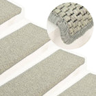 Self-adhesive stair mats 15 pcs sisal-look 65x21x4 cm light green