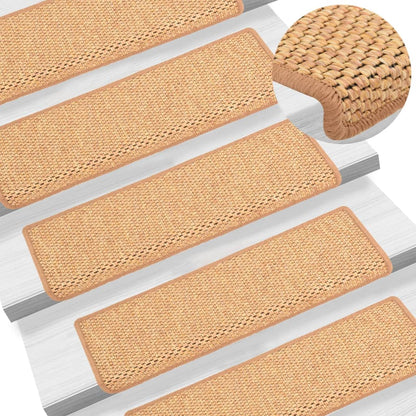 Trapmatten Zelfklevend 15 St Sisal-Look 65X21X4 Cm Oranje 65 x 25 cm orange
