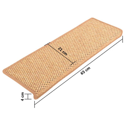 Trapmatten Zelfklevend 15 St Sisal-Look 65X21X4 Cm Oranje 65 x 25 cm orange