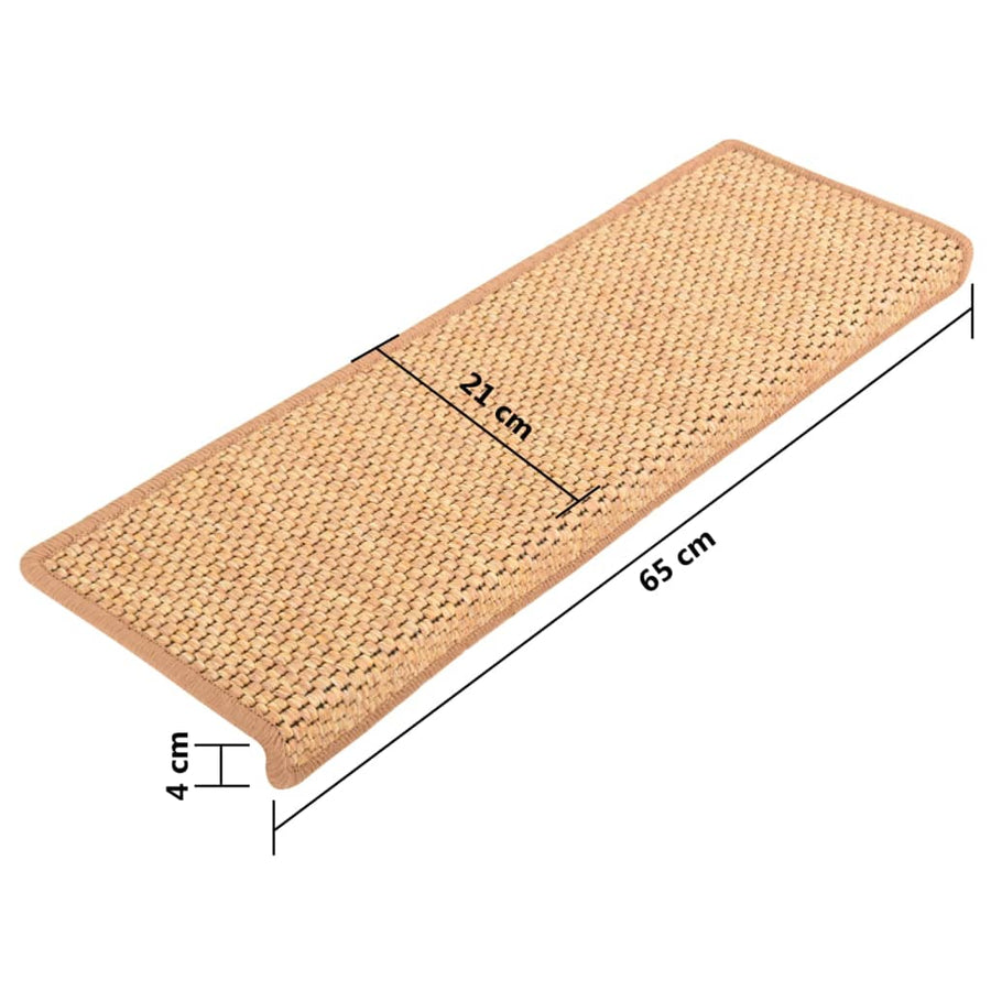 Trapmatten Zelfklevend 15 St Sisal-Look 65X21X4 Cm Oranje 65 x 25 cm orange