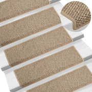 Trapmatten zelfklevend 15 st sisal-look 65x21 cm donkerbeige