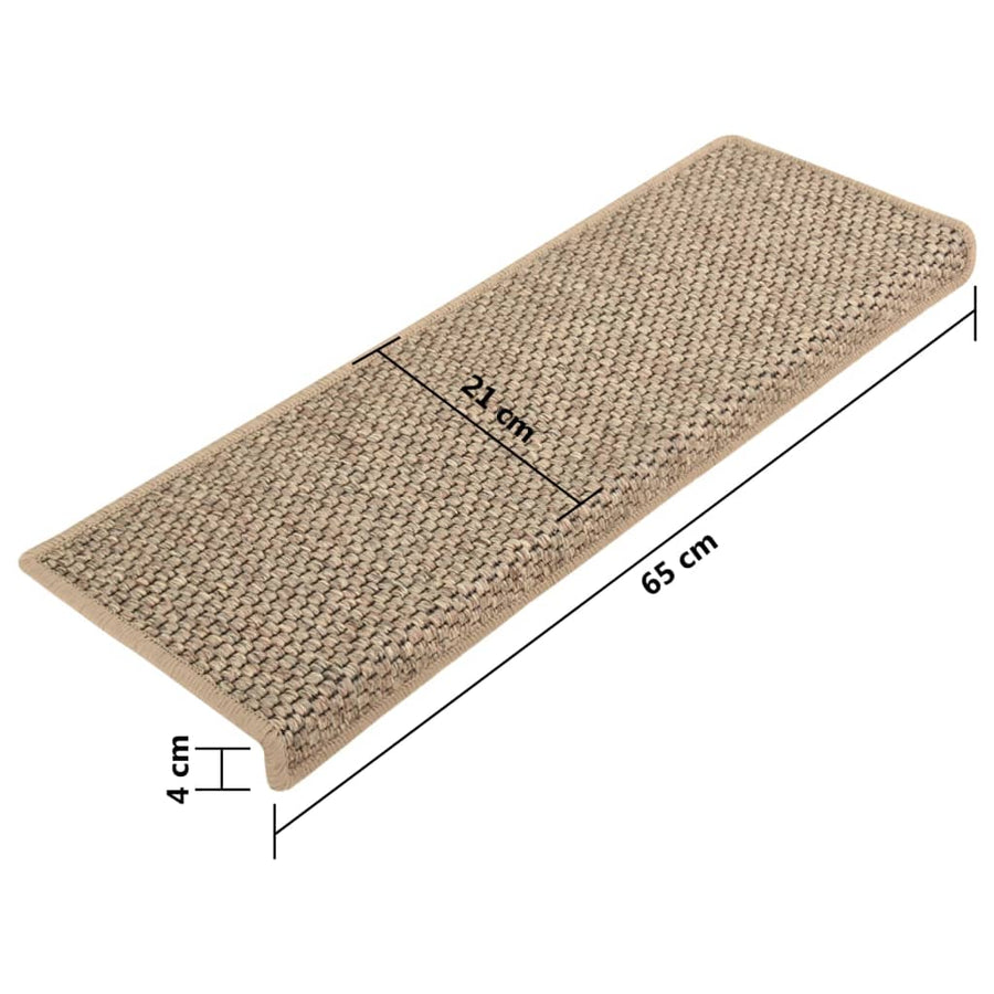 Trapmatten Zelfklevend Sisal-Look 65X21X4 Cm Donkerbeige