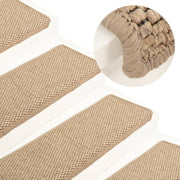 Trapmatten 15 st sisal-look 65x21x4 cm zandkleurig