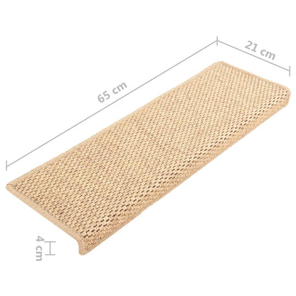 Trapmatten Zelfklevend Sisal-Look 65X21X4 Cm Lichtbeige