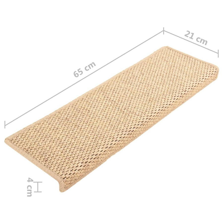 Trapmatten Zelfklevend Sisal-Look 65X21X4 Cm Lichtbeige