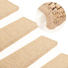 Trapmatten 15 st sisal-look 65x21x4 cm lichtbeige