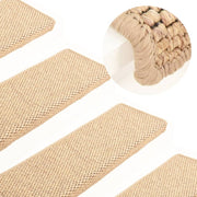 Trapmatten 15 st sisal-look 65x21x4 cm lichtbeige