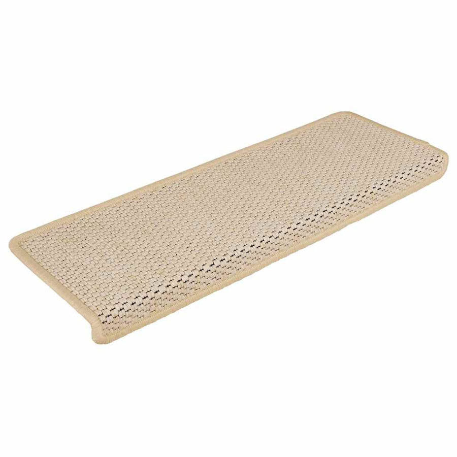 Trapmatten zelfklevend 15 st sisal-look 65x21x4 cm crèmekleurig