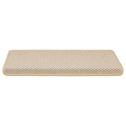 Trapmatten zelfklevend 15 st sisal-look 65x21x4 cm crèmekleurig