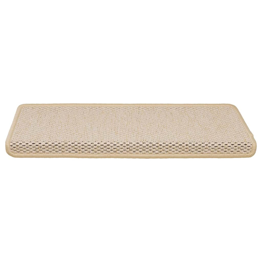 Trapmatten zelfklevend 15 st sisal-look 65x21x4 cm crèmekleurig