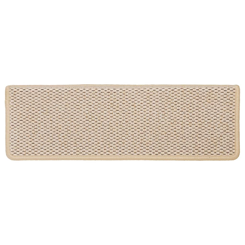 Trapmatten zelfklevend 15 st sisal-look 65x21x4 cm crèmekleurig