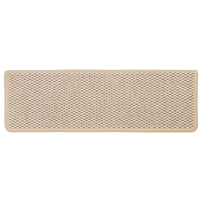 Trapmatten zelfklevend 15 st sisal-look 65x21x4 cm crèmekleurig
