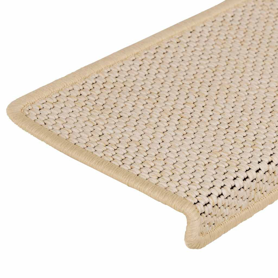 Trapmatten zelfklevend 15 st sisal-look 65x21x4 cm crèmekleurig