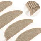 Stair Mats 15 pcs 56x17x3 cm Dark Beige Semi-circular