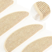 Trapmatten 15 st 56x17x3 cm Lichtbeige Halfrond