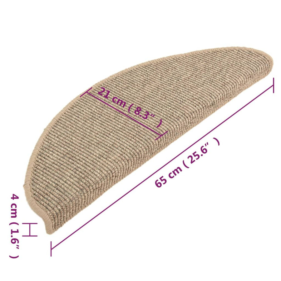 Trapmatten Zelfklevend 15 St 65X21X4 Cm Donkerbeige 65 x 25 cm