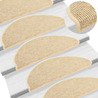 Stair Mats 15 pcs 65x21x4 cm Light Beige Semi-Circular Large
