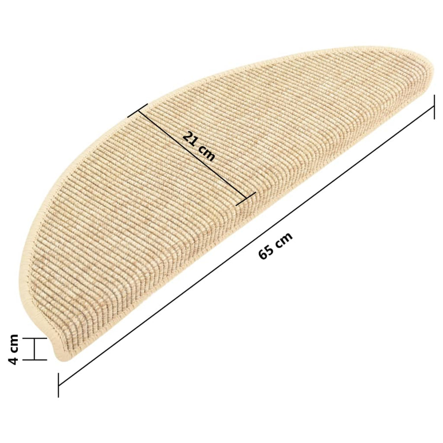 Trapmatten Zelfklevend Sisal-Look 65X21X4 Cm 65 x 25 cm Beige