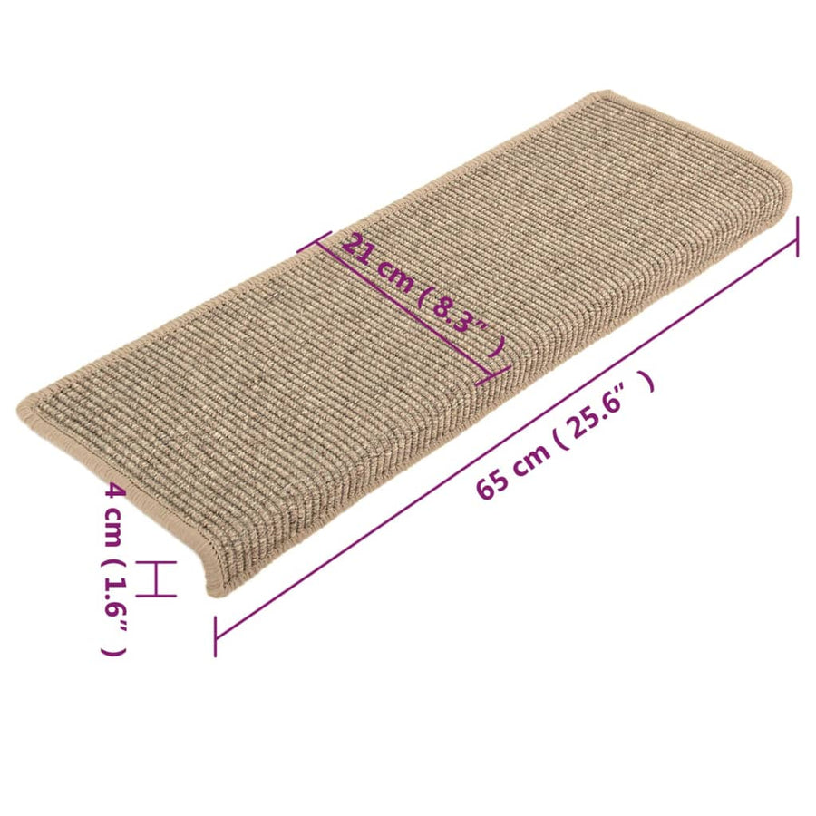 Trapmatten Zelfklevend 15 St 65X21X4 Cm Donkerbeige
