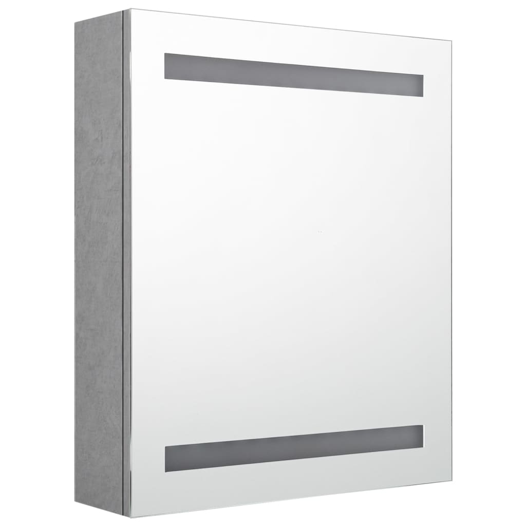 Badkamerkast Met Spiegel En Led 50X4X60 Cm Betongrijs