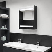 Badkamerkast met spiegel 50x14x60 cm zwart