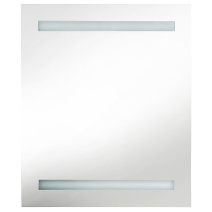 Badkamerkast Met Spiegel En Led 50X4X60 Cm Glanzend zwart