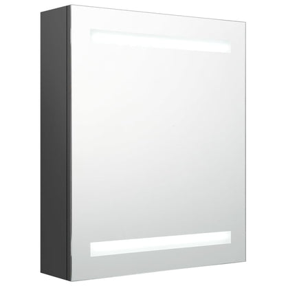 Badkamerkast Met Spiegel En Led 50X4X60 Cm Grijs