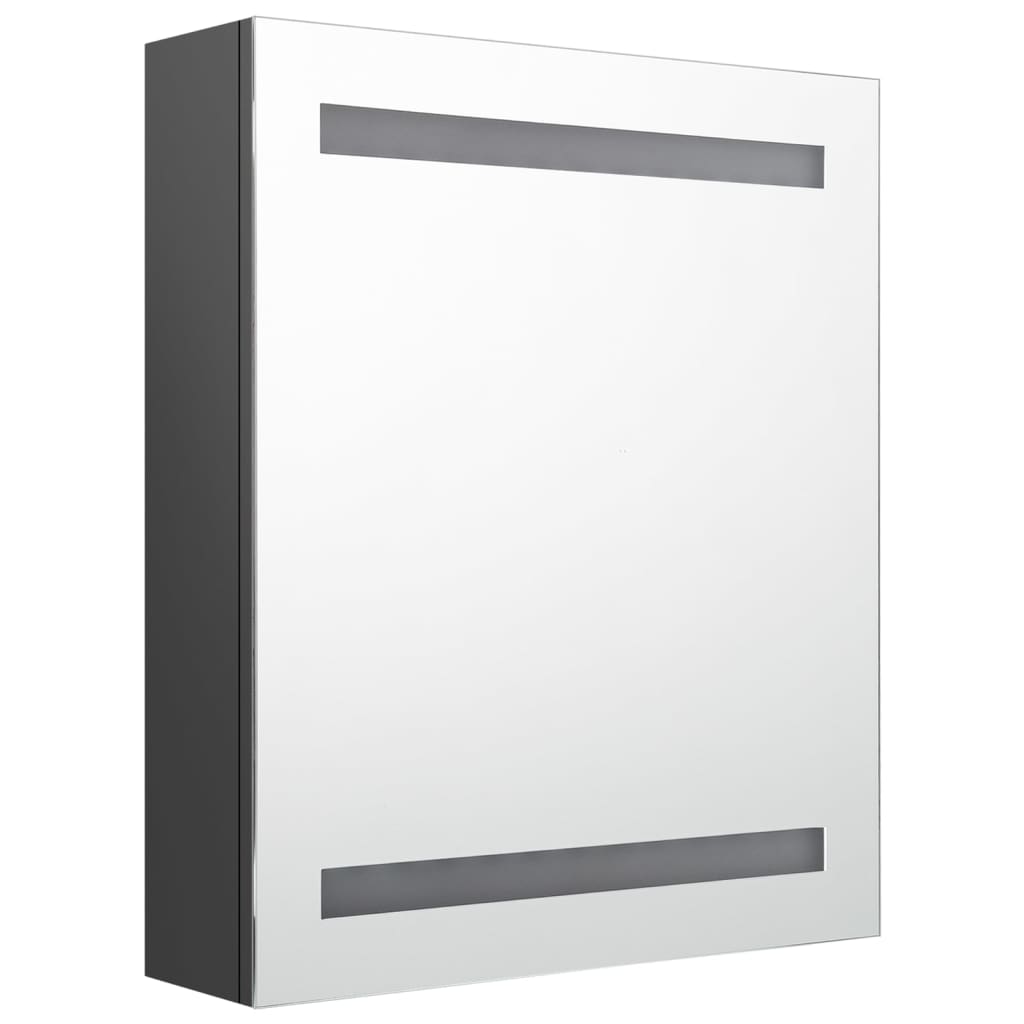 Badkamerkast Met Spiegel En Led 50X4X60 Cm Grijs
