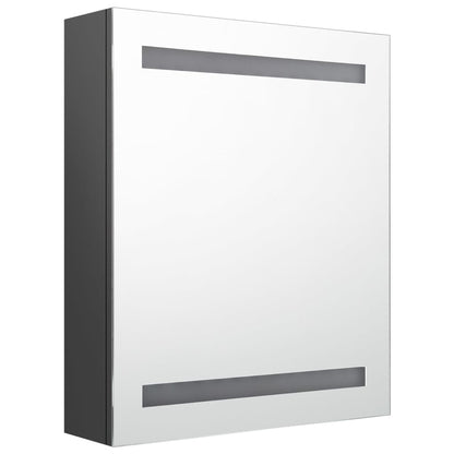 Badkamerkast Met Spiegel En Led 50X4X60 Cm Grijs