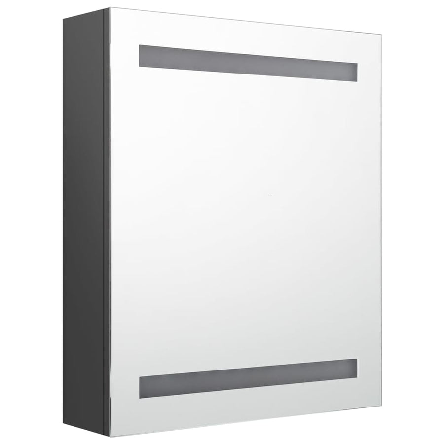Badkamerkast Met Spiegel En Led 50X4X60 Cm Grijs
