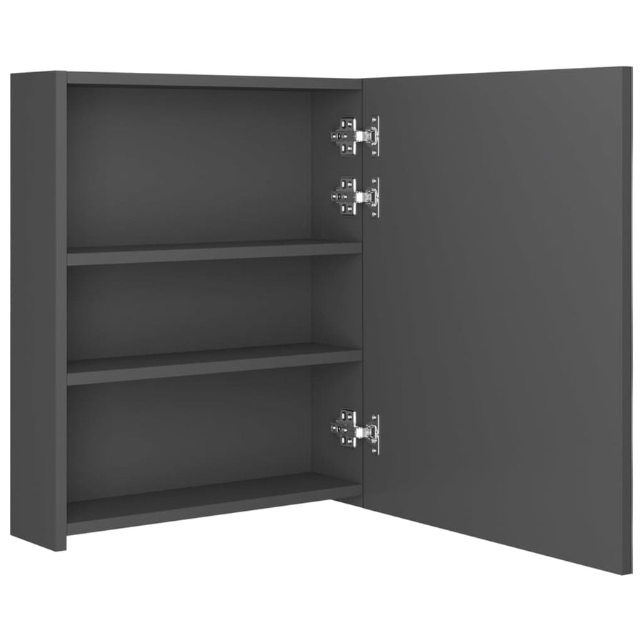 Badkamerkast Met Spiegel En Led 50X4X60 Cm Grijs